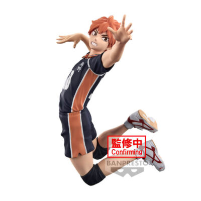 Xinchangda Haikyuu Figura di Hinata Shoyo accovacciata su un ceppo d'albero, 23 cm, statua dell'anime modello da scrivania, collezione regalo per i fan